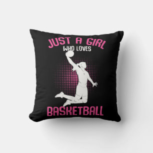 Basketball Girl Women Throw Pillow
