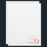 Basketball Girls Custom Name Gift Personalized  Letterhead<br><div class="desc">Basketball stationery for her! She loves basketball,  now gift her custom basketball stationery that celebrates her love of the game. Features an original basketball illustration. In shades of coral. Makes a great gift for basketball teams,  basketball coaches and basketball players.</div>