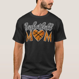 Basketball Glitter Mom Gift T-Shirt