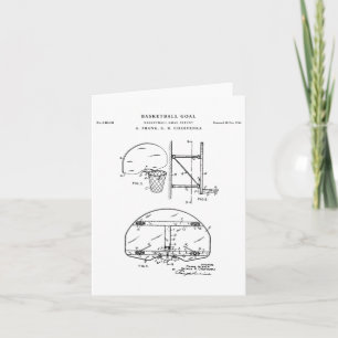 Basketball Goal Patent Drawing Blueprint Card