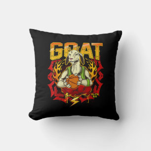 Basketball Goat Gift Throw Pillow
