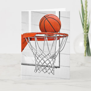 Basketball Going Into the Net Thank You Card