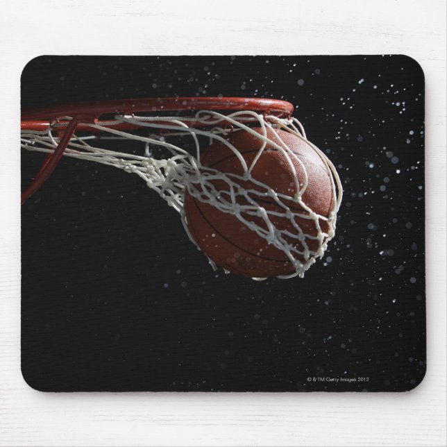 Basketball going through hoop 2 mouse pad (Front)