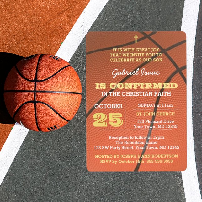 Basketball Gold Confirmation Invitation (Créateur téléchargé)