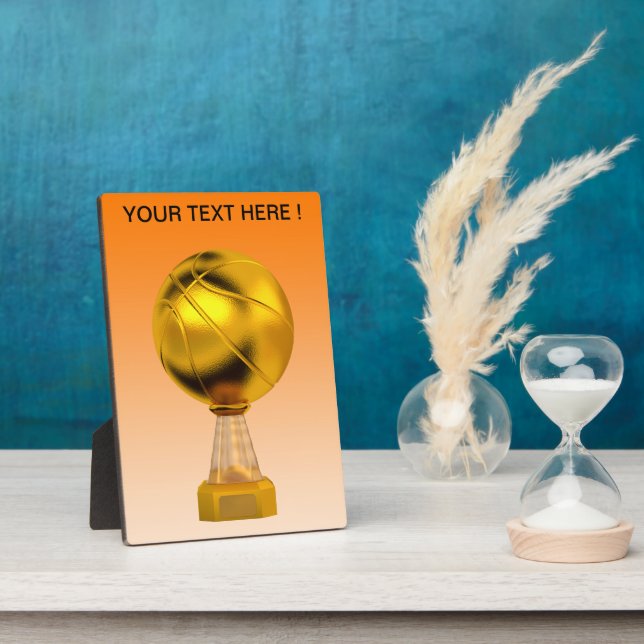 Basketball Gold Trophy Plaque (Side)