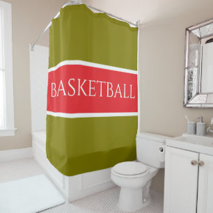 BASKETBALL Golden Olive White Bright Red Stripes