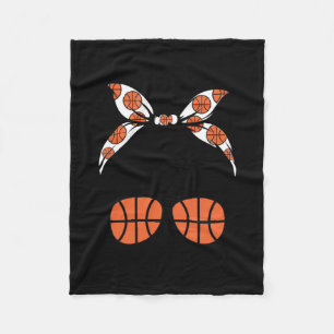 Basketball Grandma Life Messy Bun  Fleece Blanket