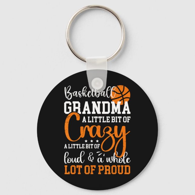 Basketball Grandma Proud Grandmother Of A Basketba Keychain (Front)