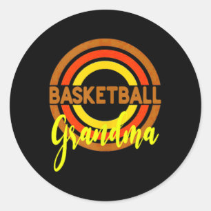 Basketball Grandma With Basketball Circles Tank To Classic Round Sticker