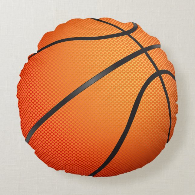 Basketball Graphic Round Pillow (Front)