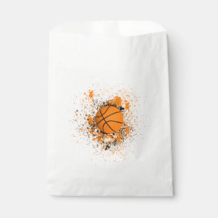 Basketball Grunge  Splatter Orange Black Party Favour Bag