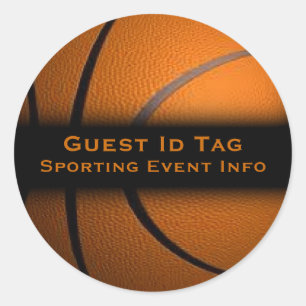Basketball Guest ID Tags Evénement Stickers