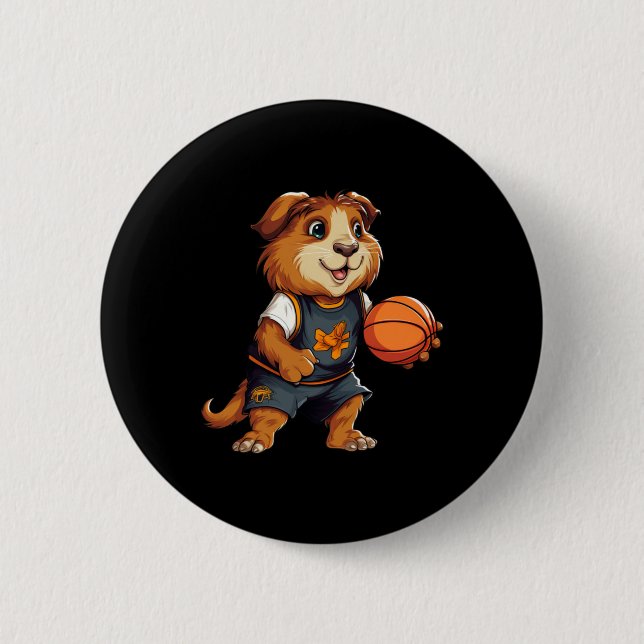 Basketball Guinea Pigs  2 Inch Round Button (Front)