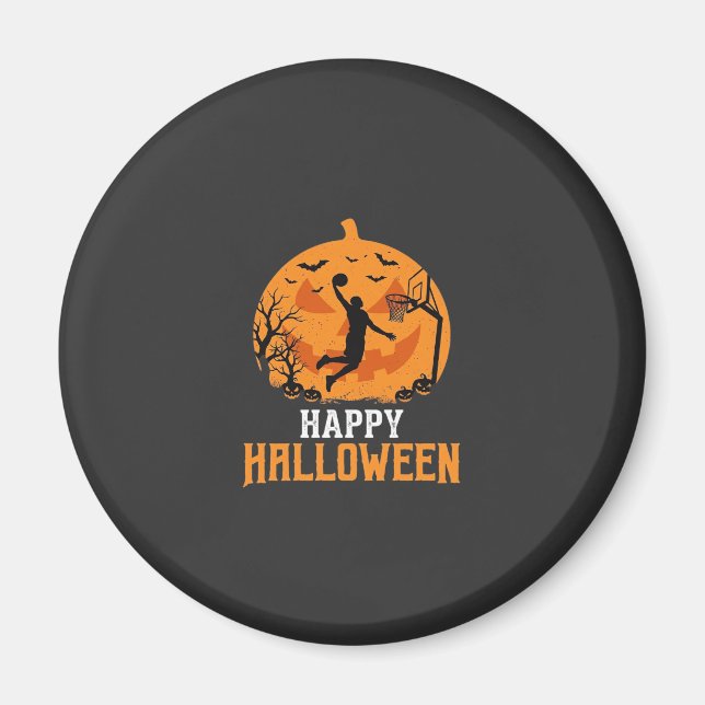 Basketball Halloween Dunk Pumpkin Design_1 Magnet (Front)