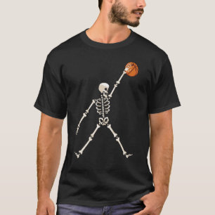 Basketball Halloween Skeleton Dunking Sports Playe T-Shirt