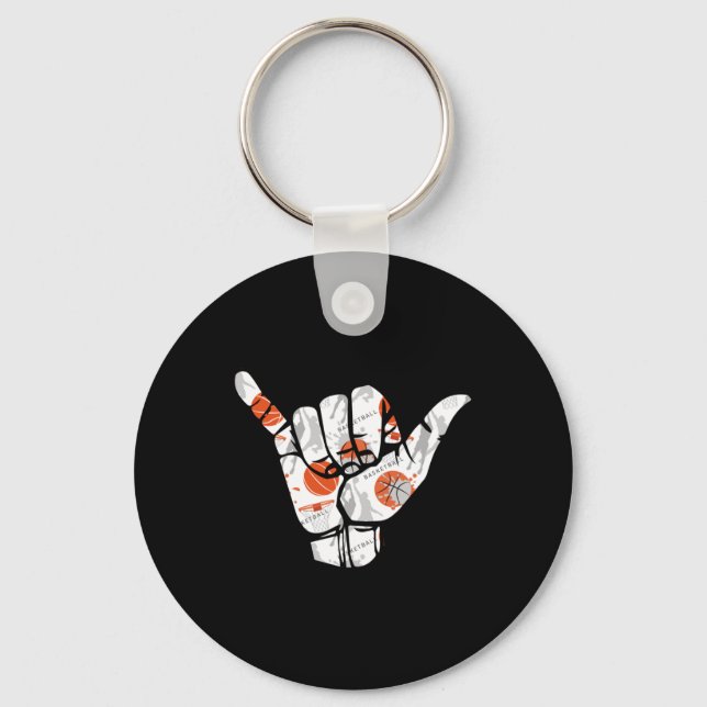 Basketball Hand Sign  Keychain (Front)