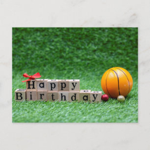 Basketball Happy Birthday to Player with Ball Postcard