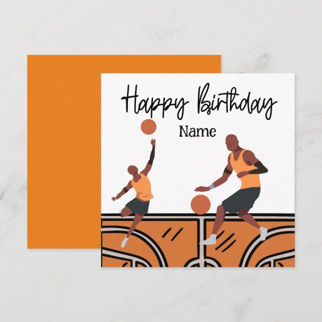 Basketball Happy Birthday to Player with Player  Card (Front/Back)