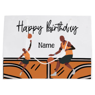Basketball Happy Birthday to Player with Player  Large Gift Bag
