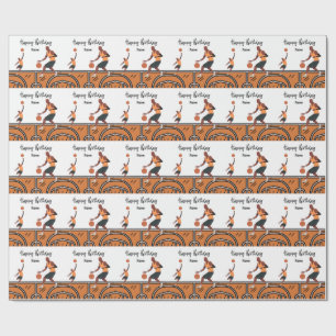 Basketball Happy Birthday to Player with Player  Wrapping Paper