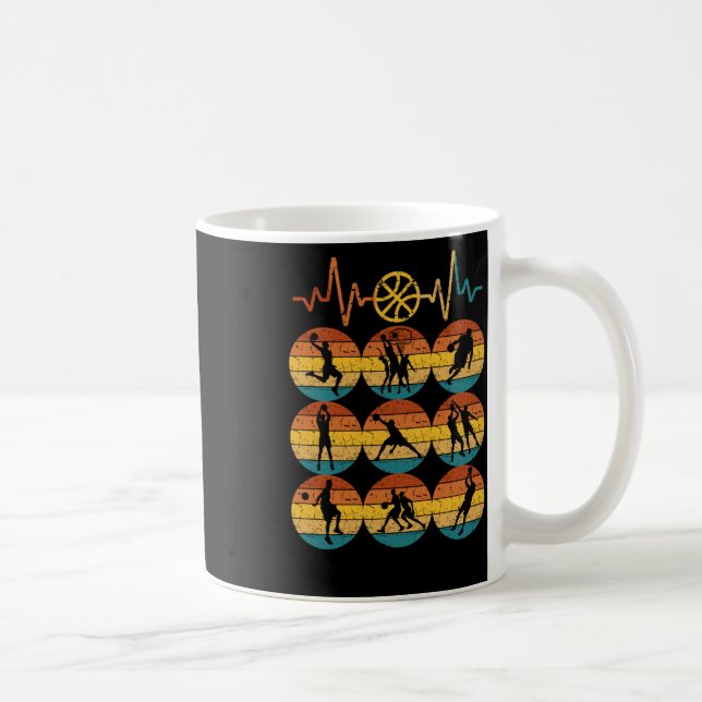 Basketball Heart Beat  Coffee Mug (Right)