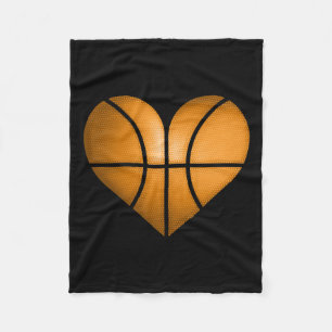 Basketball Heart Design Funny Gift For Valentine Fleece Blanket