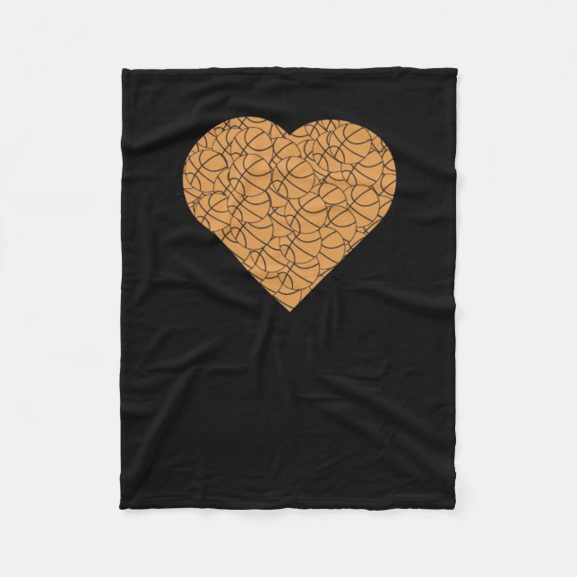 Basketball Heart Love Design  Fleece Blanket (Front)