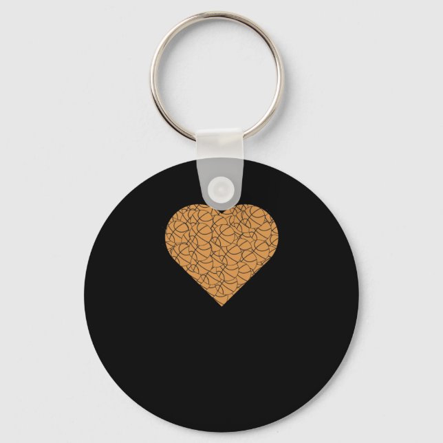 Basketball Heart Love Design  Keychain (Front)