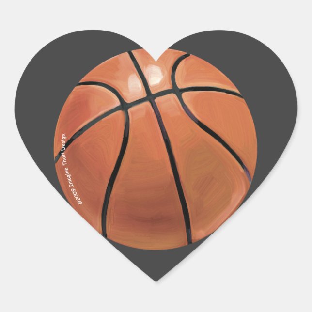 Basketball Heart Sticker (Front)