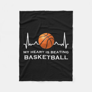 Basketball Heartbeat 10  Fleece Blanket