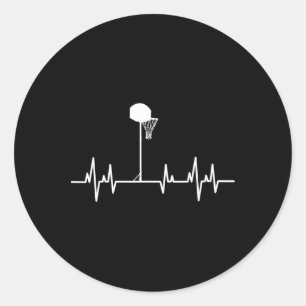 Basketball Heartbeat 1 Classic Round Sticker