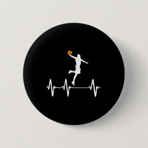 Basketball Heartbeat  2 Inch Round Button
