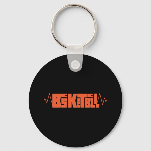 Basketball Heartbeat (2)  Keychain (Front)