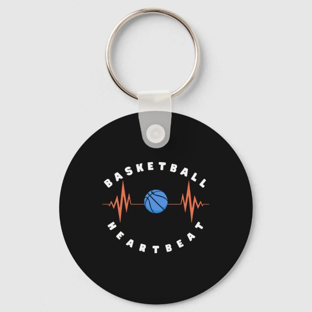 Basketball Heartbeat 6  Keychain (Front)