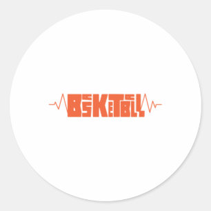 Basketball Heartbeat 9  Classic Round Sticker
