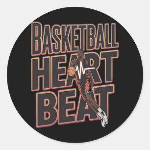 Basketball Heartbeat - Basketball Breaker - Let Classic Round Sticker