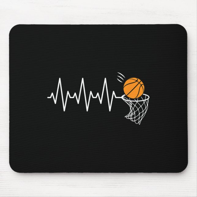 Basketball Heartbeat Basketball Lover  Mouse Pad (Front)