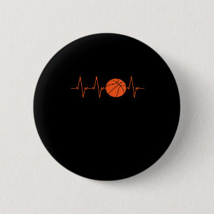 Basketball Heartbeat Bball Gift 2 Inch Round Button