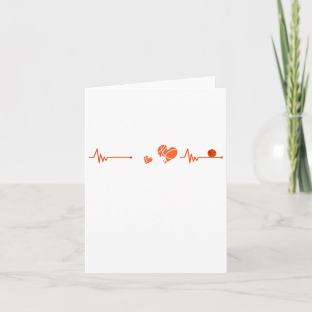 Basketball Heartbeat  Card (Front)