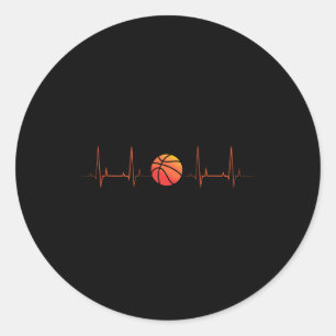 Basketball Heartbeat Coach Player Sports Athlete Classic Round Sticker