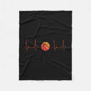 Basketball Heartbeat Coach Player Sports Athlete Fleece Blanket