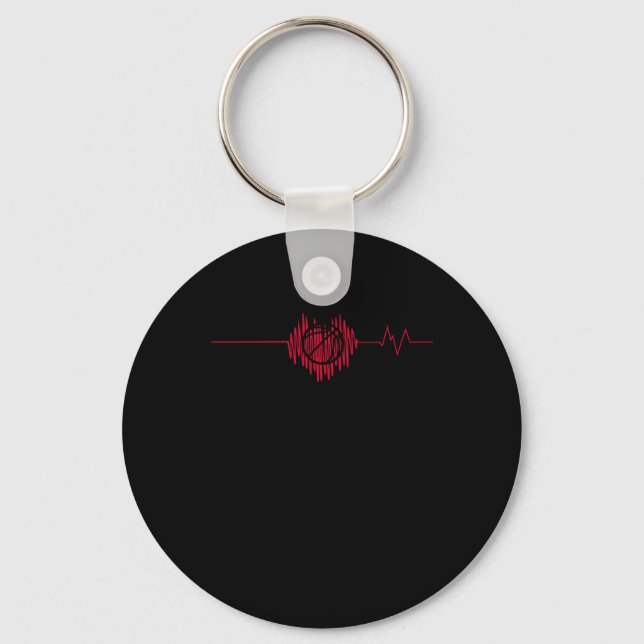 Basketball Heartbeat – Dribble  Keychain (Front)