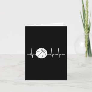 Basketball Heartbeat Ekg Basketball Coach Card