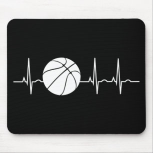 Basketball Heartbeat Ekg Basketball Coach Mouse Pad