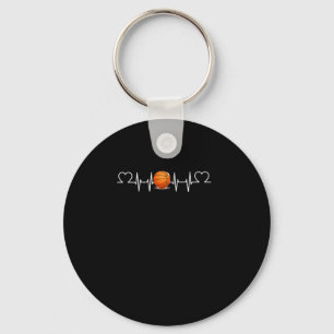 Basketball Heartbeat Funny Basketball Lover Keychain