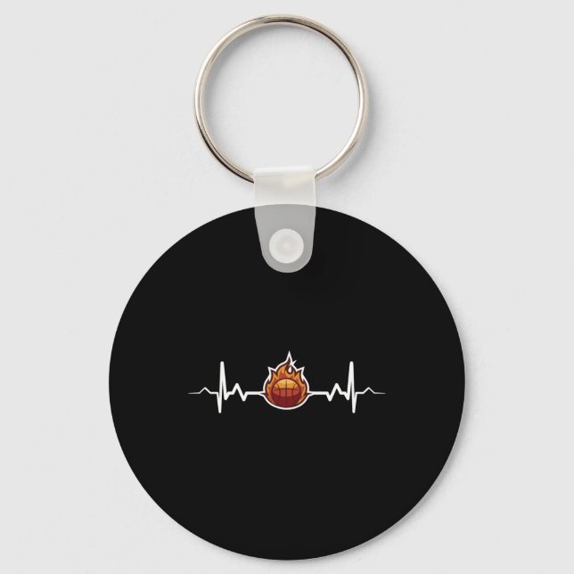 Basketball Heartbeat Gift Idea  Keychain (Front)