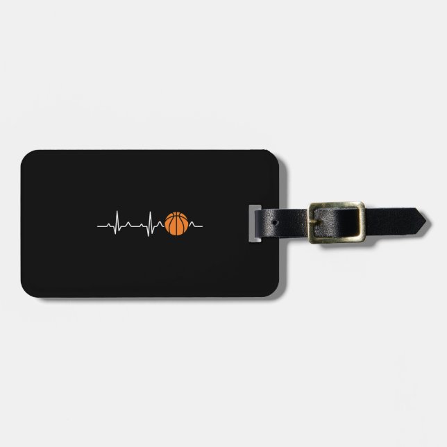 Basketball Heartbeat Luggage Tag (Front Horizontal)