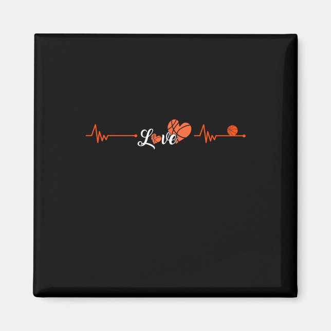 Basketball Heartbeat  Magnet (Front)