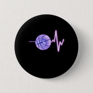 Basketball Heartbeat - Newest Funny Basketball 2 Inch Round Button