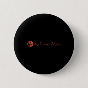 Basketball Heartbeat Player Gift 2 Inch Round Button